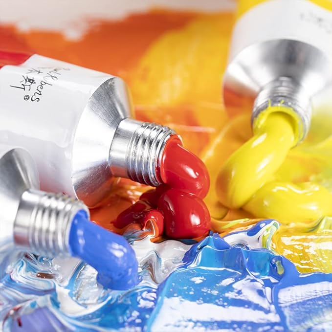 Paul Rubens Oil Paint, 12 Neon Colors with High Saturation, 50ml Large Tubes, Faster Drying Time, Art Supplies for Artists, Students, Beginners