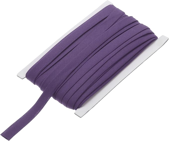 MECCANIXITY 1/2 Inch Double Fold Bias Tape Continuous Bulk Cotton Bias Tape for Sewing Seaming Quilting Hemming Binding Crafts (Dark Purple 25 Yards)