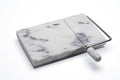 Marble Cheese Slicer for Block Cheese, 5" x 8" White Marble Cheese Board and Cutter with 2 Replacement Stainless Steel Wires, Heavy Duty Cheese Slicer Kit for Home Kitchen and Charcuterie