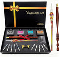 Calligraphy Pens Gift Set - Personalized Caligraphy Pen Kits Calligraphy Set For Beginners&professional.glass dip pen Include Glass And Wooden Dip Pen,Pen Holder,Various Sizes Of Nibs Etc