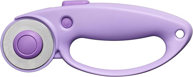 Fiskars Loop Rotary Cutter, Explore Collection Ultra Lilac, Precision-Ground Steel Blade for Fabric, Felt and Vinyl, 45mm