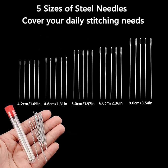 37 Pcs Hand Sewing Tool Set, Hand Sewings Needles and Thread Kit, Portable Sewing Working Kit for Beginners, Professional DIY Lovers