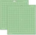 2 PCS Grip Cutting Mats, Non-Slip 12x12 Inch Green Cut Mats, Standard Sticky Grip Mat Compatible with Cricut Explore Air/Air 2/Maker Series Cutting Machines, Cutting Mats for Crafts DIY