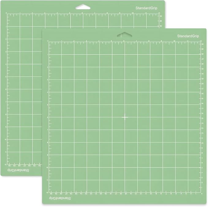 2 PCS Grip Cutting Mats, Non-Slip 12x12 Inch Green Cut Mats, Standard Sticky Grip Mat Compatible with Cricut Explore Air/Air 2/Maker Series Cutting Machines, Cutting Mats for Crafts DIY