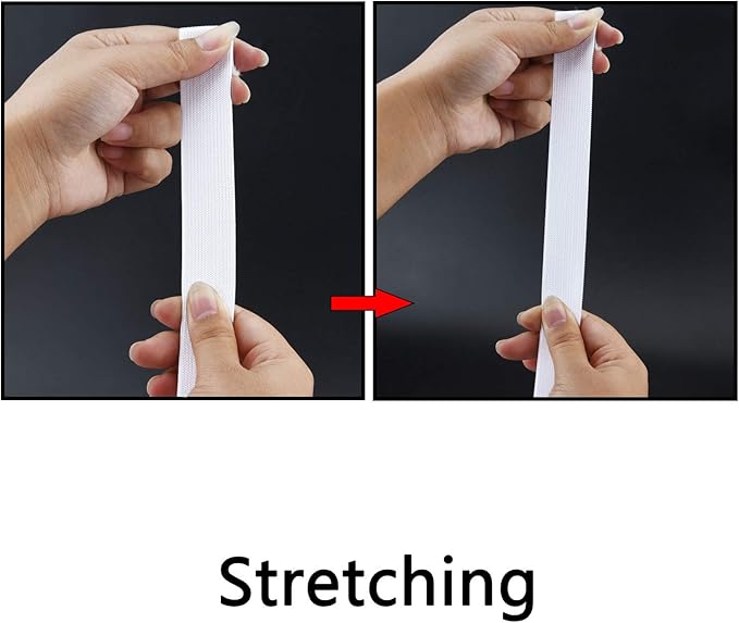 3 Rolls Sewing Stretch Elastic Band Spool, 3/5, 1, 1-1/2 Inch in Width, 5.5 Yards/Roll (White)