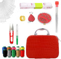 2025 New Big Eye Steel Needles Set, Sewing Kit Storage Box DIY Embroidery Crafting Kit Tool, Upgrade Needle Thread Hand Steel Sewing Needles Kit Fix Anything Anytime Portable (Red)