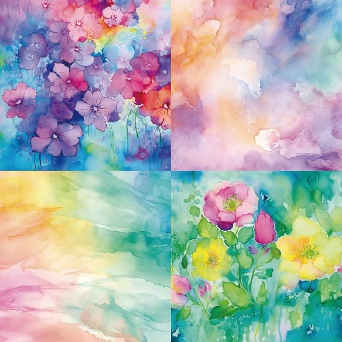 Vintage Scrapbook Paper Pad Floral Patterned Paper 6×6,24 Sheets Single-Sided Flower Scrapbooking CardStock Papers Pad for Holiday Cardmaking DIY Origami Decorative Craft Papers.