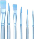 6 Pcs Acrylic Paint Brush Set Watercolor Brushes Nylon Hair Painting Brushes Painting Brushs for All Purpose Acrylic Oil Watercolor Canvases Paintings Beginner Kits Drawing Art Supplies
