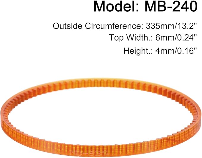 uxcell 4pcs MB Series Standard Sewing Machine Belts MB-335 Motor Drive V Belt, 335mm/13.2" Outside Circumference