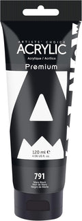 AUREUO Mars Black Acrylic Paint, 4 Fl Oz / 120ml Single Tube, Rich Pigment Art Craft Paints for Canvas, Rocks, Wood, Ceramic, Fabric - Art Supplies for Beginners, Professionals, Artists