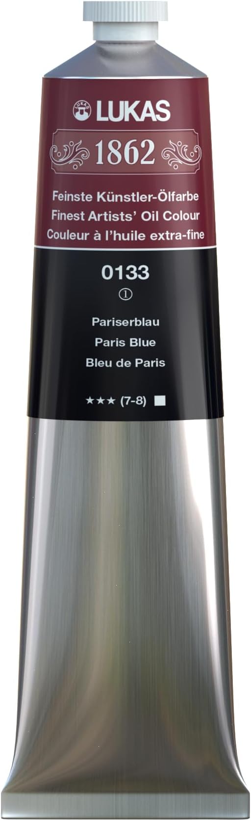 Lukas 1862 Professional German Oil Paint, Paris Blue 200 mL - w/Beeswax & Non-Yellowing Sunflower Oil, Short Drying Time, Smooth, Outstanding Lightfastness