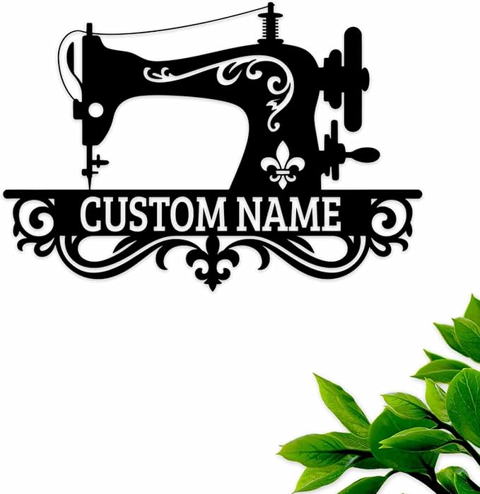 Personalized Sewing Machine Metal Sign, Vintage Quilting Room Craft Room Decor, Quilting Supplies Wall Art, Mother's Day Moms Grandmas Gift, Sewing Gifts for Quilters, Beginners, Sewing-lover
