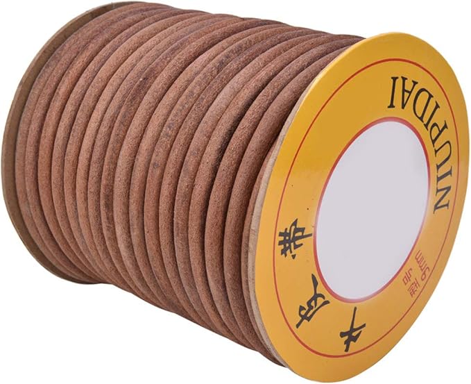 Sewing Machine Belt, 20m / 65.62ft Leather Belt Sewing Machine Cowhide Treadle Parts Replacement Sewing Machine Accessories Parts(9mm)