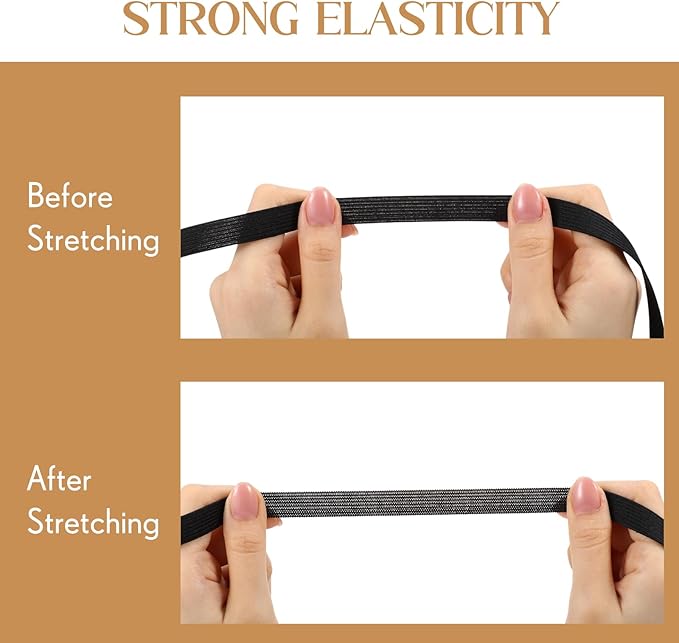 Shappy Elastic for Sewing Knit Elastic Band(1/2 Inch X 11 Yards, Black and White)