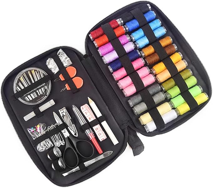 90pcs Sewing Kit, Portable Sewing Kit, Includes Scissors, Thread, Needles, Thimble and Measuring Tape, Perfect for Beginners and DIY Enthusiasts