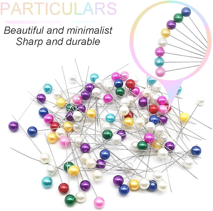 100 Pcs Multicolor Sewing Pins 65mm/2.55in Straight Pins Pearlized Ball Head Quilting Pin Corsage Stick Pin for Fabric Sewing Quilting and DIY Sewing Crafts (65mm/DT)