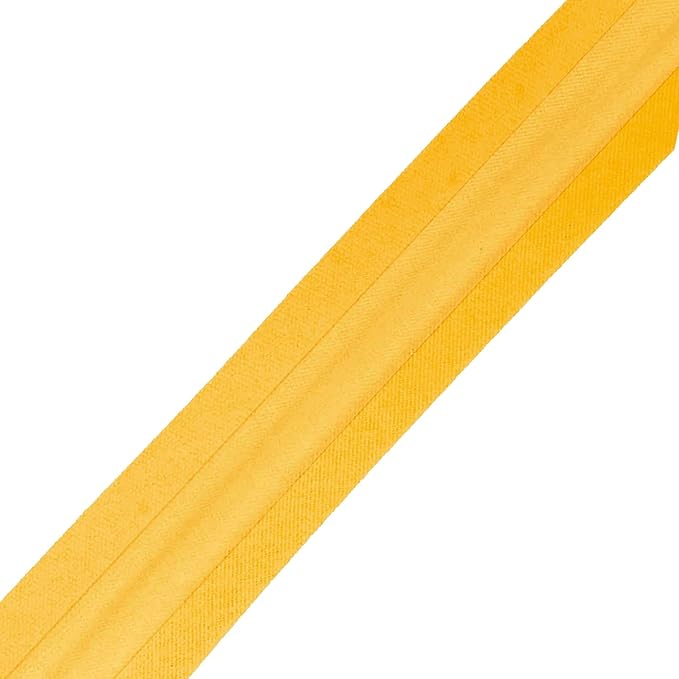 Mandala Crafts 55 Yards 1 Inch Mustard Yellow Double Fold Bias Tape for Sewing - Bias Binding Tape for Quilting Binding, Hemming, Seam, and Fabric Piping