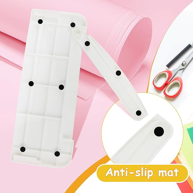 A4 Paper Cutter 12 Inch Paper Trimmer Scrapbook Supplies Tool for Craft Paper, Photo, Cardstock with Security Safeguard and Foldable Ruler(White)