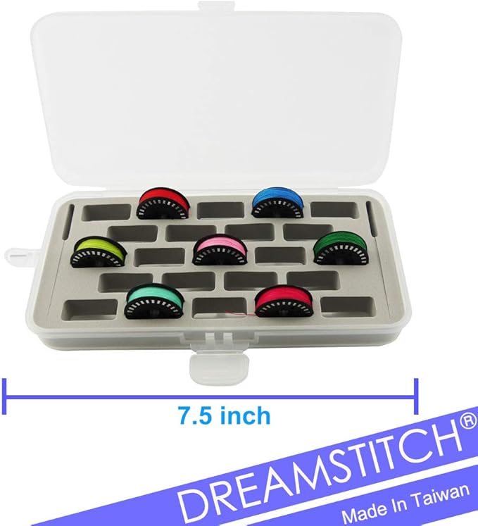 DREAMSTITCH Bobbin Case for Bernina New 7 and 8 Series Jumbo Bobbin Sewing Bobbin Storage Case and Saver Holds 23 Bobbins Box Organizer - Gray