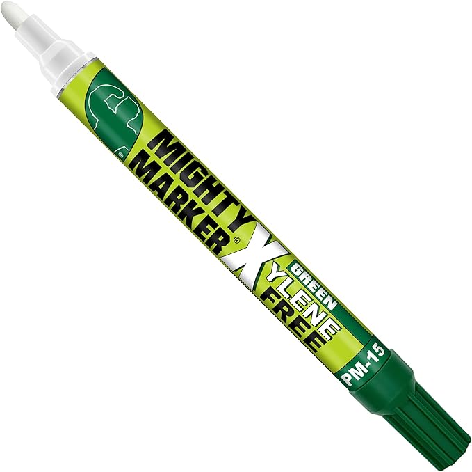 PM-15, Eco-Friendly Paint Marker, Alcohol-Based & Xylene-Free, Waterproof & Permanent, 10ml, 2.3mm Tip, 8 Bonus Tips, Made in USA, Green 8 Pack