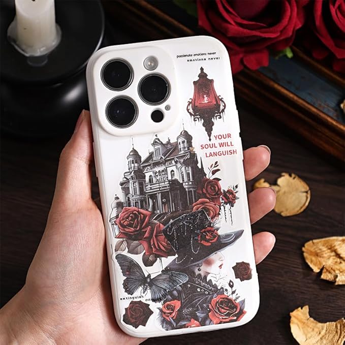 4 Different Goth Themes Sticker Pad,Vintage and Goth Aesthetic Washi Stickers Book, Die-Cut Sticker Book for Phone Scrapbook Junk Journal Collage DIY Crafts