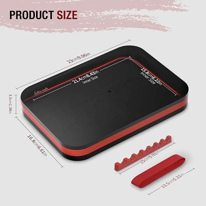 Wet Pallet for Painting Miniatures - Golden Maple 2 in 1 Dry and Wet Palette with Lid, Including 11 Miniature Paint Brushes,100PCS Palette Paper, 4PCS Sponges, Paint Brushes Holders