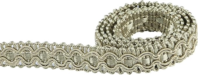 Gimp Braid Trim, 0.7 Inch / 10M(10.9 Yards) Fabric Trim for Curtains, Upholstery, Sewing, Hand DIY Crafts, Costume and Home Decorative（Dark Beige）