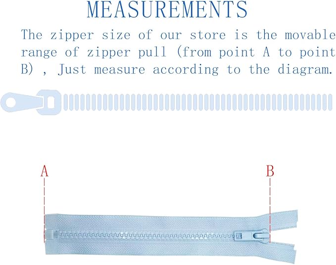 ANPURZII 2PCS #5 39 Inch Sky Blue Separating Jacket Zippers for Sewing Coats, Molded Plastic Bulk Zippers(SkyBlue 39" 2PCS)