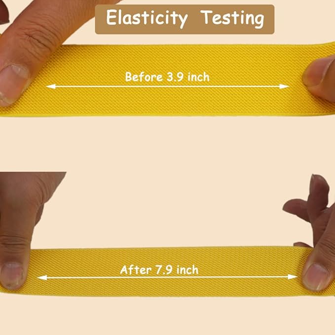 1.5 inch Gold Wide Elastic Band for Sewing 10 Yards Double-side Twill Woven Elasitc Stretch Heavy Knit Elastic Waistband for Pants Wigs DIY Crafts & Projects