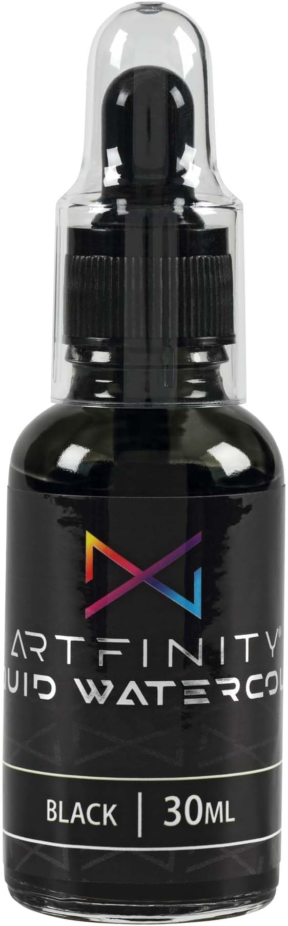 Liquid Watercolor Paint 30 ml Bottle, Black - Vibrant Dye-Based Liquid Watercolor w/Glass Pipette, Fast-Drying, Fine Art Paint for Calligraphy, Airbrushing & Traditional Art