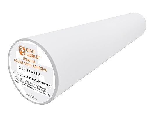 Best 24" Ultra-Thin Permanent Double-Sided Tape for Arts, Crafts, Die Cutting, Photography, Scrapbooking, Tear-by-Hand, Documents, All Purpose (24-Inch by 55 Yards)