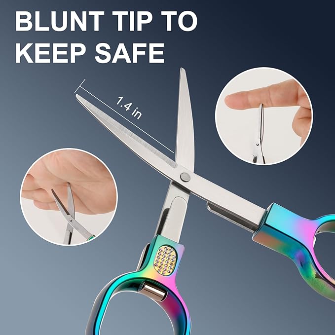 2 Pcs Folding Stainless Steel Portable Mini Travel Scissors, Safety Foldable Pocket Badge Small Scissors All Purpose with 2 Keychain for Travel, Home, Office, Craft, Sewing, Nurse Accessories (Color)
