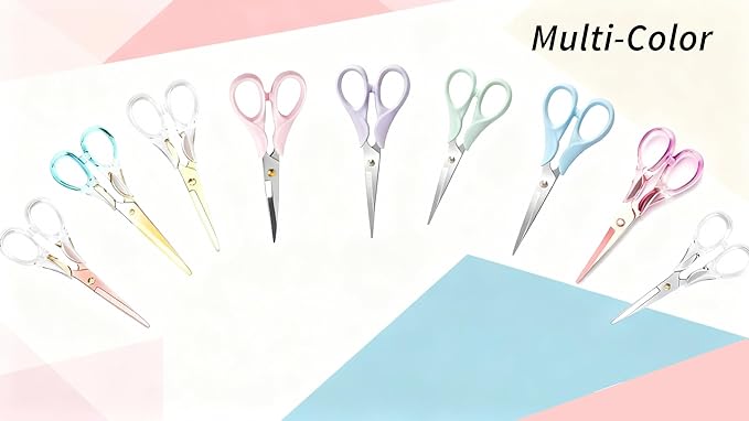 6.3“ Small All-purpose Scissors, Stainless Steel Blade with Purple Acrylic Handle, Craft-Shears for Kids & Adult, Perfect for School, Home, Office Desk, Tijeras