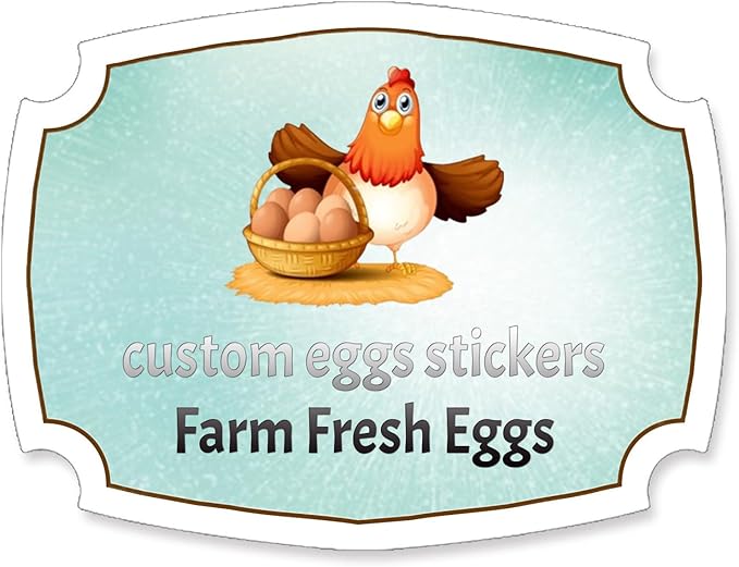2,2.5,3,3.5,4inch Custom Egg Carton Labels Sticker Farm Fresh Eggs Cartons Sticker Label, Customized Egg Stickers， Custom retrun Egg Carton Label (10)