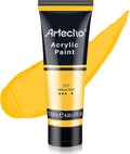 Artecho Yellow Acrylic Paint, Yellow Mid Paint (120ml / 4.05oz) Tubes, Art Craft Paints for Canvas, Rock, Stone, Wood, Fabric, Art Supplies