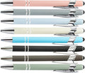 PASISIBICK 8 Pieces Ballpoint Pens, 2-in-1 Stylus Tip Retractable Ballpoint Pen, Metal Stylus Pen for Touch Screens, 1.0 mm Black Ink