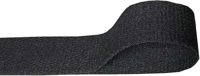 QIANF 1 Inch Black Heavy Cotton Webbing 25 Yards for Bags Backpack Straps Belts Tote Bag Handles Pet Collars Fabric Purse Making Crafts