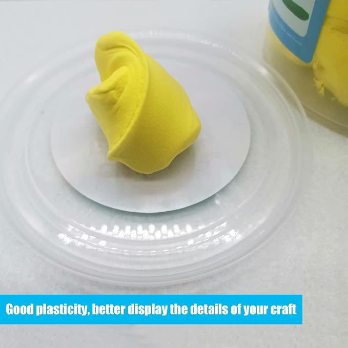 Air Dry Modeling Clay 10.5 oz Ultra Light Soft Magic Clay DIY Moulding Dough Primary Colors for Adults Kids Art Craft Kit Yellow