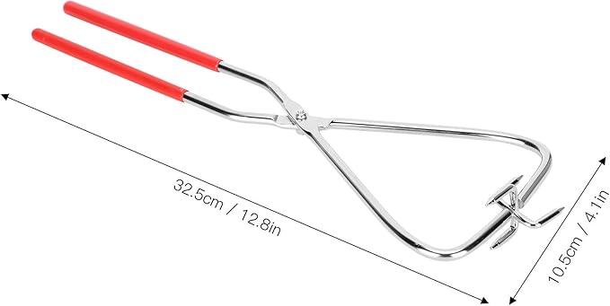 2Pcs Dipping Tongs Glazing Tools, 12.8in Long Ceramic Glazing Tongs, Stainless Steel Pottery Clay Glaze Clamps Ceramic Glazing Tools with Rubber Handle for Kiln Clay