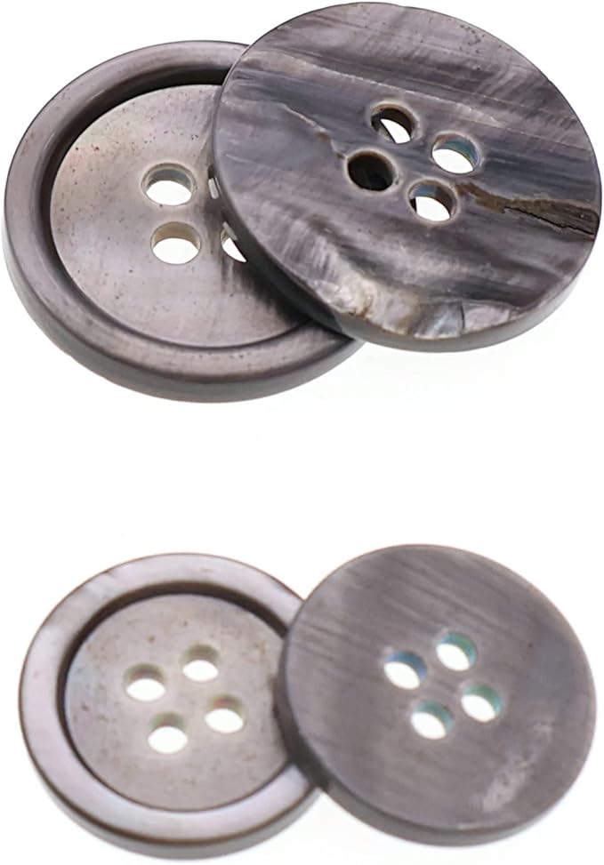 Leekayer 22 Pieces Genuine Mother of Pearl Blazer Buttons Suit Set 20mm 15mm Natural Gray MOP Shell Buttons Bulk for Men (Gray MOP)