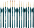 Transon 15-Piece Fine Detail Miniature Painting Brush Set for Acrylics, Watercolors, Crafts, Rocks & Face Painting
