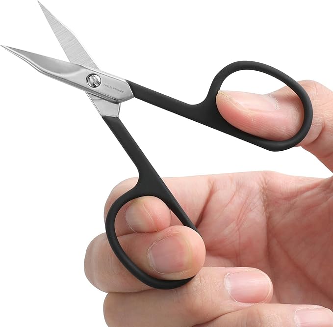 Small Embroidery Scissors - Sharp Straight Tip Stainless Steel Tiny Detail Scissors for Thread Yarn Cross Kintting Stitch Crafts Needlepoint Cutting 3.5 Inches (Black)