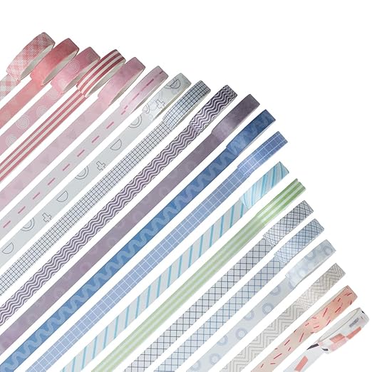 20 Rolls Washi Tape Set, Mixed Pattern Decorative Tapes for Journals, Scrapbooking, Gift Wrapping, Decor & Crafts (Macaron)