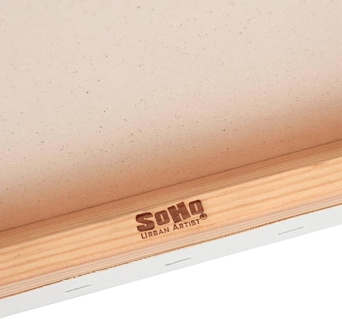 SoHo Urban Artist, 24x36 Heavyweight Stretched Cotton Canvas for Painting - 1.5" Deep- 3 Pack, Triple Primed, 100% Cotton Canvas, Archival, Universal Primed for Oil, Acrylic, Alkyd, Mixed Media
