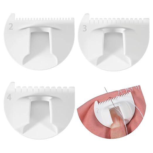 3PCS Finger Sewing Ruler Sewing Needle Gauge Measuring Tool Edge Stitch Lock Sewings Gauge for DIY Edge Even Stitching Lock Kit Quilting for Beginners and Seniors