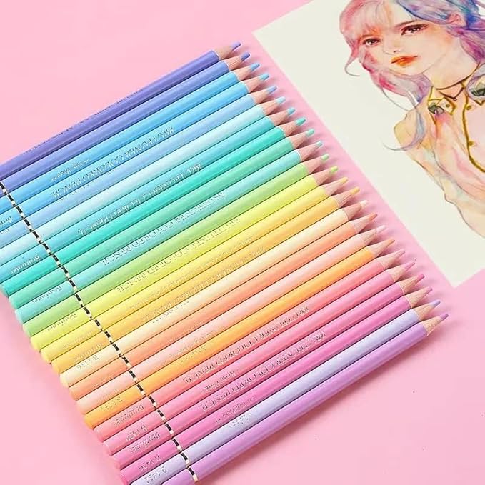 SuoLong 50 Colored Pencil Set, Professional Pastel Coloring Pencils, Art Drawing Pencils for Adult Coloring Books, Artists Drawing, Sketching (Macaron color)
