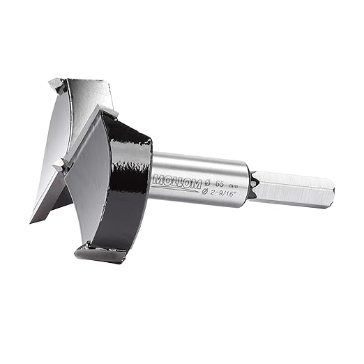 Mollom 2-9/16" (65mm) Forstner Drill Bit for Precise Woodworking with Durable YG8 Carbide Thickness of 2.0mm,This Hinge Cutter Tool is Ideal for Hard Wood, Plastic, Plywood