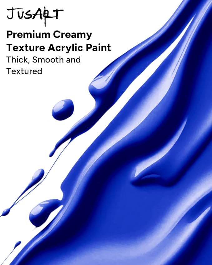 JusArt Acrylic Paint,Titanium White Paint Tubes (250ml /8.45 oz Non-Toxic & Rich Pigment Art Craft Paints for Canvas Painting, Wood, Fabric, Stone, Ceramics, Art Supplies for Artists, Adults