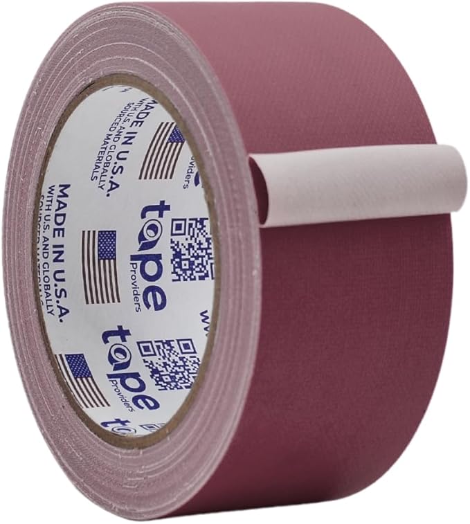 WOD GTC12 Gaffer Tape, Burgundy Low Gloss Finish Film, 2 inch x 60 ft. Residue Free, Non Reflective Cloth Fabric, Secure Cords, Water Resistant, Photography, Filming Backdrop, Production