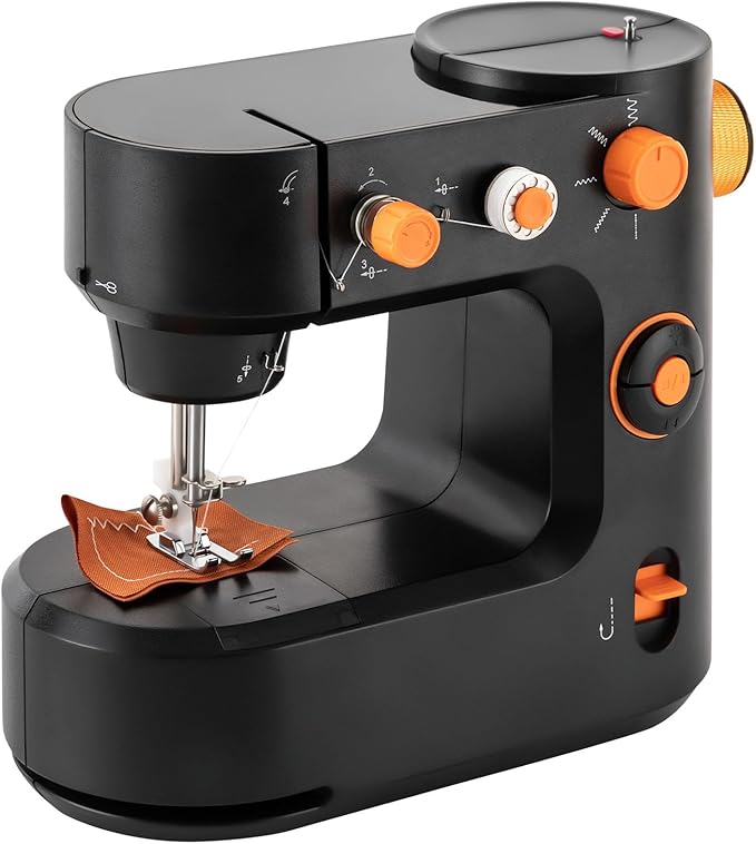 Mini Sewing Machine with Foot Pedal and LED Light, Compact Sewing Machine with Storage and LED Lighting, Electric and Foot Pedal Operation for Easy Home and Travel Use